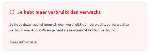 Voorbeeld meer stroomverbruik dan verwacht